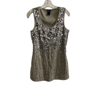 Wet Seal Women's XL Silver Sequin Sleeveless Tank Top Party Wear